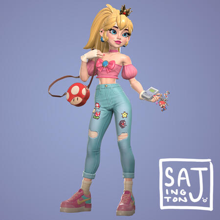 Casual Princess Peach, concept by mrsbutterd